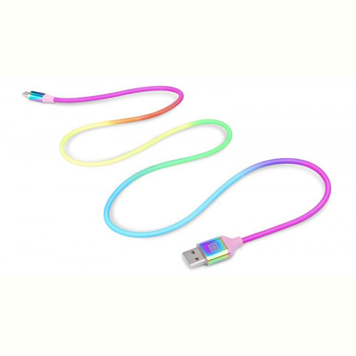 Кабель REAL-EL Premium Rainbow USB-USB Type C 1m (EL123500050)