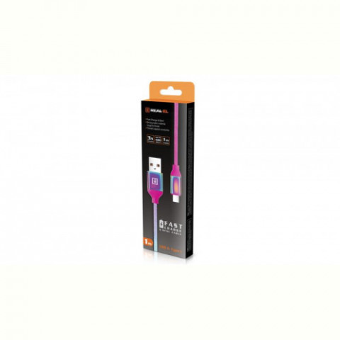 Кабель REAL-EL Premium USB - USB Type-C (M/M), 1 м, Rainbow (EL123500050)