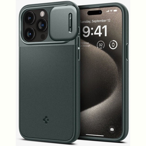 Чохол-накладка Spigen Optik Armor MagFit для Apple iPhone 15 Pro Max Abyss Green (ACS06600)
