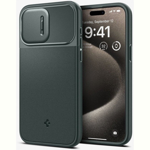 Чохол-накладка Spigen Optik Armor MagFit для Apple iPhone 15 Pro Max Abyss Green (ACS06600)