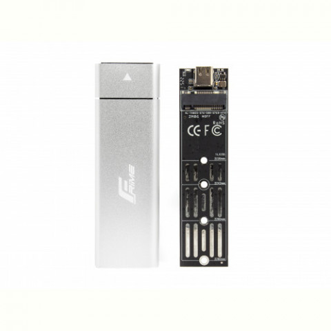 Зовнішня кишеня Frime M.2 NGFF SATA, USB 3.1 Type-C, Metal, Silver (FHE221.M2UC)