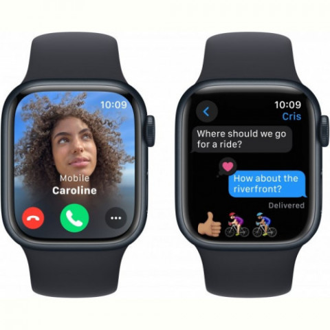 Смарт-годинник Apple Watch Series 9 GPS + Cellular 45mm Midnight Aluminum Case w. Midnight Sport Band - S/M (MRMC3) (US) Купити в Україні