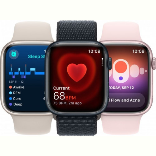 Смарт-годинник Apple Watch Series 9 GPS 41mm Midnight Aluminium Case with Midnight Sport Band - S/M (MR8W3QP/A)