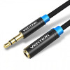 Кабель Vention Audio 3.5 mm M - 3.5 mm F, 1 m, Black (VAB-B06-B100-M)