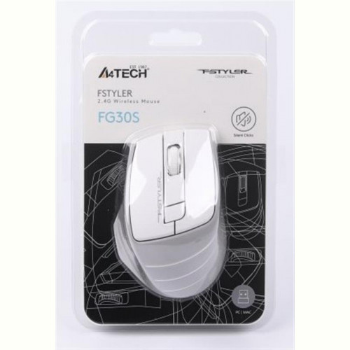 Мишка бездротова A4Tech FG30S Grey/White USB