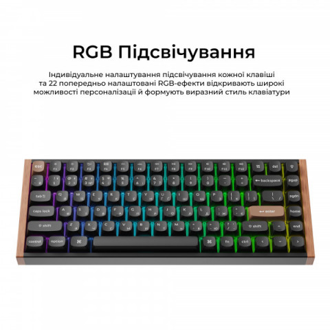 Клавіатура бездротова Keychron K2 HE Magnetic Switch Black RGB (K2H-F1-UA) Купити в Україні