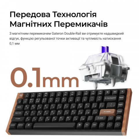 Клавіатура бездротова Keychron K2 HE Magnetic Switch Black RGB (K2H-F1-UA) Купити в Україні