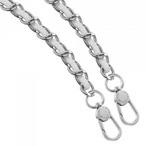 Ремінець для смартфону ArmorStandart Chain link Polished Silver with White Leather (ARM77034)