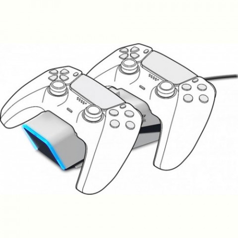 Зарядний пристрій SpeedLink TwinDock Charging System with A/C Adapter для Sony PS5 White (SL-460000-WE)