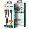 Кабель Proda PD-B94th USB - Lightning/microUSB/USB-C 3A, 1.2м, Black (PD-B94th-BK)
