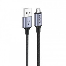 Кабель Foneng X95 Metal Head Braided Cable USB - micro USB 3A 1.2м Black (X95-CA-MU)