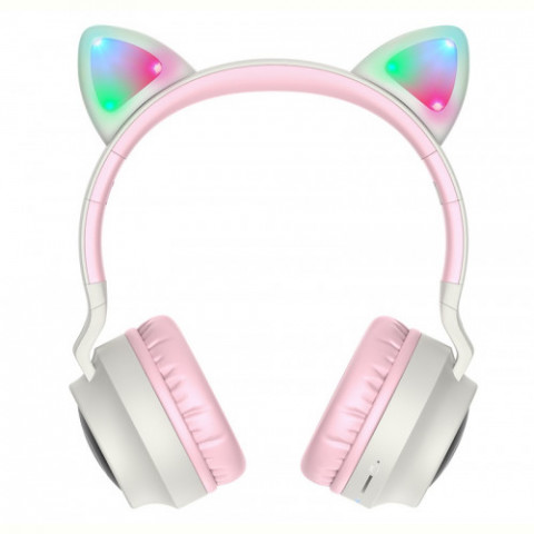 Bluetooth-гарнітура Hoco W27 Cat Ear Grey/Pink (W27GP)