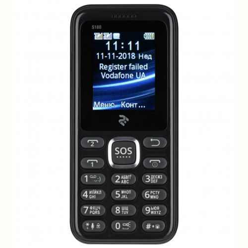 Мобiльний телефон 2E S180 Dual Sim Black (708744071118)