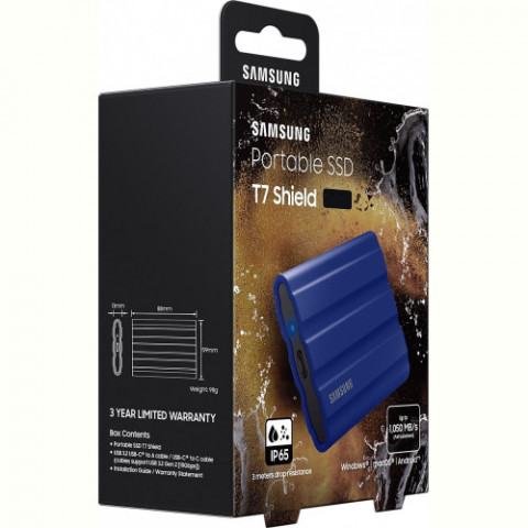 Накопичувач зовнішній SSD 2TB Samsung T7 Shield Blue (MU-PE2T0R/WW)