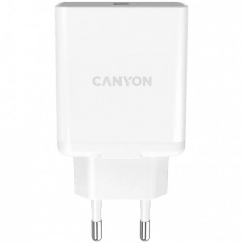 Мережевий зарядний пристрій Canyon H-24 (1USBх3A) QC3.0 White (CNE-CHA24W)