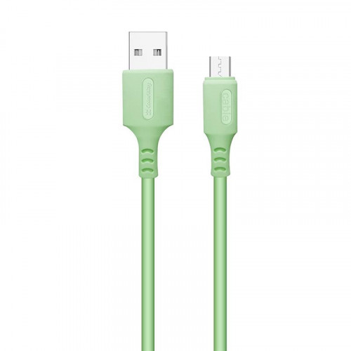 Кабель ColorWay USB-microUSB, soft silicone, 2.4А, 1м, Green (CW-CBUM042-GR)