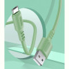 Кабель ColorWay USB-microUSB, soft silicone, 2.4А, 1м, Green (CW-CBUM042-GR)