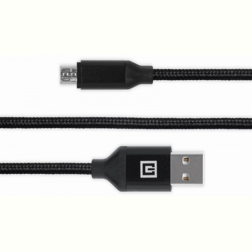 Кабель REAL-EL Premium Fabric USB-microUSB 2m, Black (EL123500048)