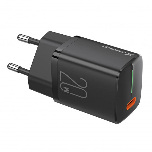 Мережевий зарядний пристрій Grand-X USB-C PD3.0 20W для Apple iPhone та Android QC4.0,FCP,AFC Black (CH-790)