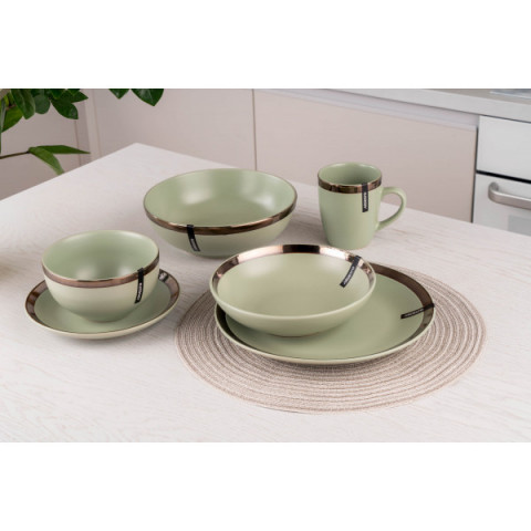 Салатник Ardesto Liguria Green bay, 22см, кераміка, зелений