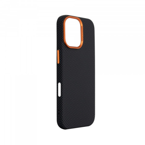 Чохол ArmorStandart LikeCarbon2 SE MagCase для Apple iPhone 17 Kevlar Black Orange (ARM89163)