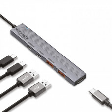 USB-хаб Promate LiteHub-Pro USB Type-C 4-в-1 Grey