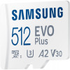 Карта пам`яті MicroSDXC 512GB UHS-I/U3 Class 10 Samsung Evo Plus R160MB/s + SD-адаптер (MB-MC512SA/EU)