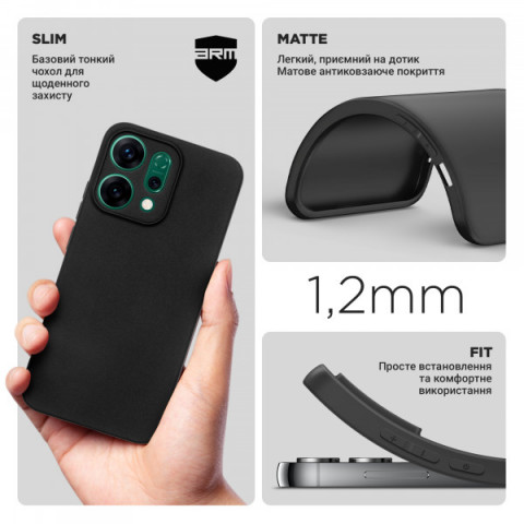 Чохол ArmorStandart Matte Slim Fit для OPPO Reno14 5G Camera cover Black (ARM87160)