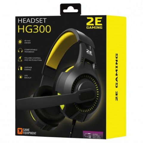 Гарнітура ігрова 2E GAMING HG300 LED (3.5mm) Black (2E-HG300BK)