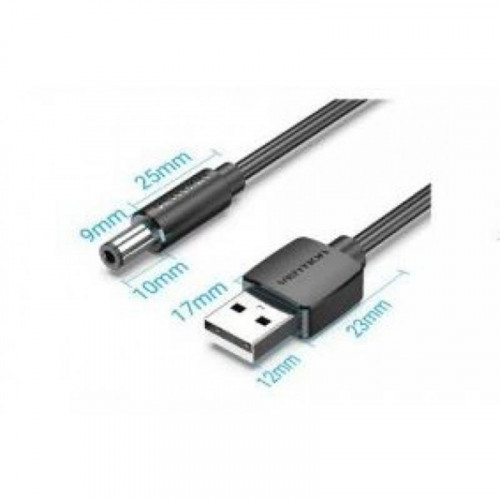 Кабель Vention USB-DC 5.5mm, 0.5m, Black (CEYBD)