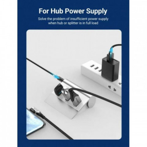 Кабель Vention USB-DC 5.5mm, 0.5m, Black (CEYBD)