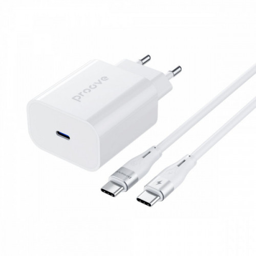МЗП Proove Rapid 30W (Type-C) + Кабель Type-C to Type-C white Купити в Україні