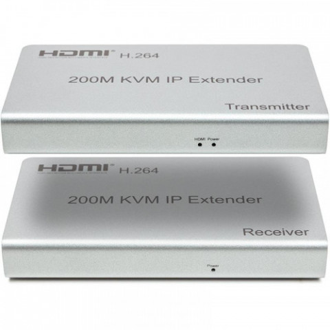 Подовжувач HDMI сигналу PowerPlant HDMI 1080P/60hz, до 200м, через CAT5E/6 (HDES200-KVM) (CA912940)