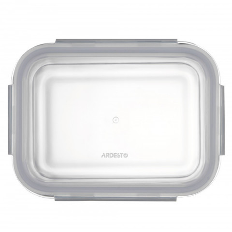 Контейнер для зберігання харчових продуктів Ardesto Gemini 1.06л, боросилікатне скло, пластик, прямокутний, прозорий