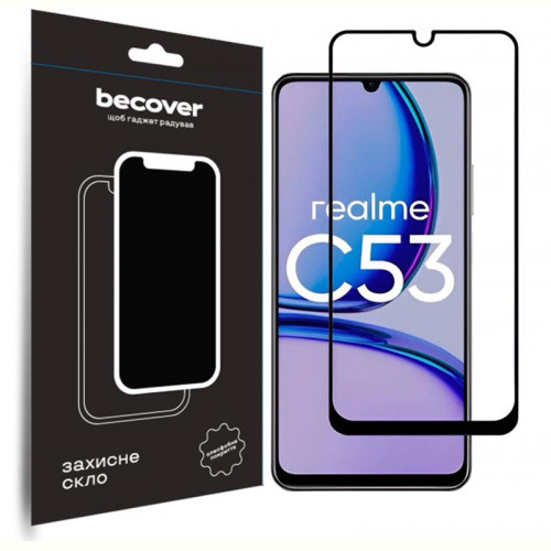 Захисне скло BeCover для Realme C53 Black (710105)