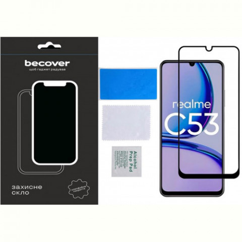 Захисне скло BeCover для Realme C53 Black (710105)