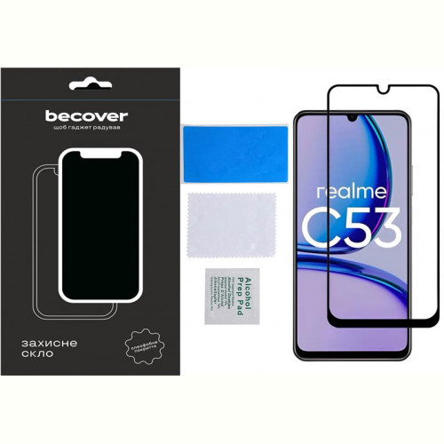 Захисне скло BeCover для Realme C53 Black (710105)