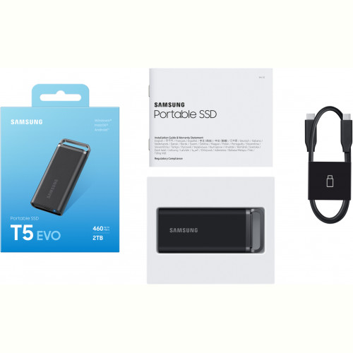Накопичувач зовнівній SSD 2.5" USB 2.0TB Samsung T5 EVO (MU-PH2T0S/EU)