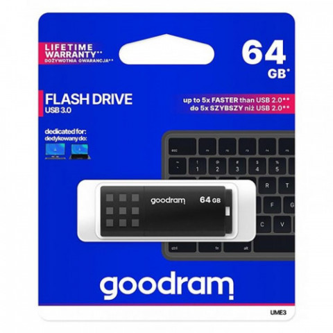 Флеш-накопичувач USB3.2 64GB Goodram UME3 Black (UME3-0640K0R11)