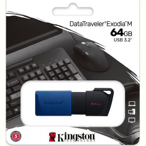 Флеш-накопичувач USB3.2 64GB Kingston DataTraveler Exodia M Black/Blue (DTXM/64GB)