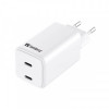 Сетевое зарядное устройство Sandberg 65W (2xUSB-C) White (441-56)