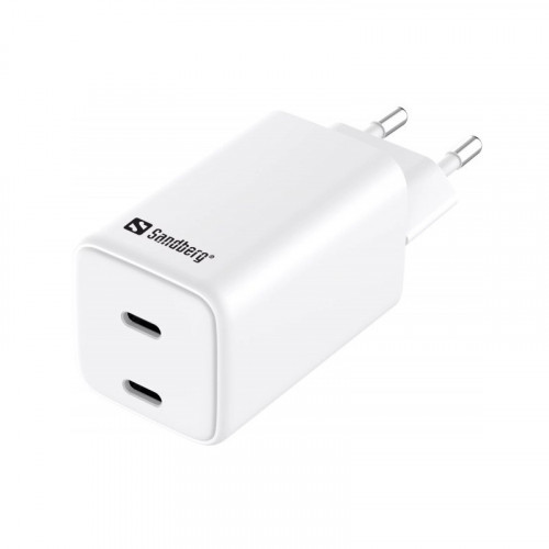 Сетевое зарядное устройство Sandberg 65W (2xUSB-C) White (441-56)