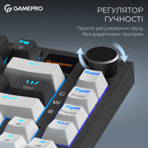 Бездротова механічна клавіатура GamePro Asgard Valhalla Pro (MK160B-D-Pro) 75% Rainy switches Купити в Україні