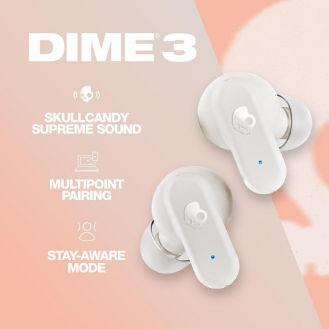Навушники SkullCandy DIME 3 Bone/Orange Glow (S2DCW-R951)