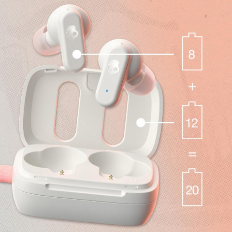 Навушники SkullCandy DIME 3 Bone/Orange Glow (S2DCW-R951)