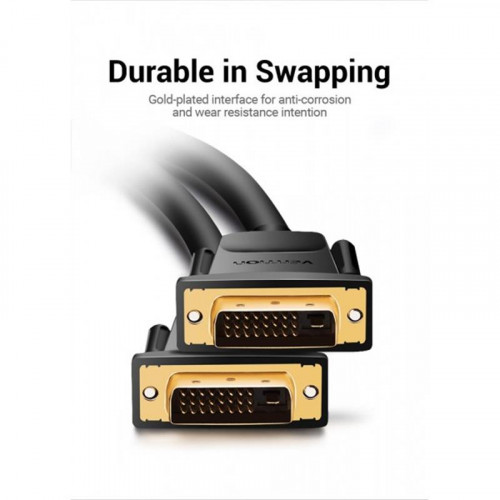 Кабель Vention DVI-D - DVI-D (M/M), 1.5 м, Black (EAABG)
