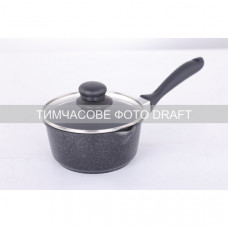 Ківш зі скляною кришкою Ardesto Gemini Anzio, 1.2л, алюміній, чорний