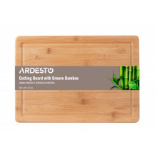 Дошка кухонна з жолобом ARDESTO Midori, 35.5х25х1.5см, бамбук