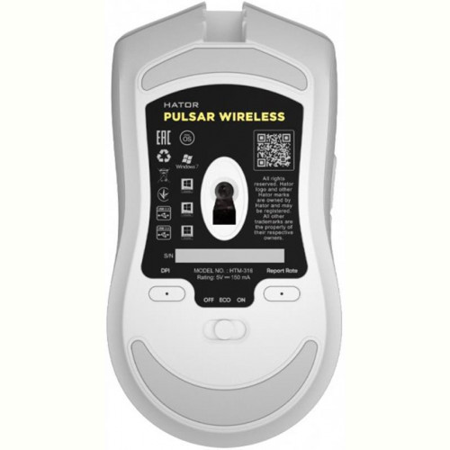 Мишка Hator Pulsar Wireless White (HTM-316) USB