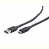 Кабель Cablexpert (CCP-USB3-AMCM-0.1M) USB3.0 - USB Type-C, 0.1 м, преміум, чорний